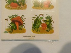 VTG DENNISON STICKERS MUSHROOMS TURTLE FROG ~RARE~ 80’s SEALS DIFFERENT DESIGNS