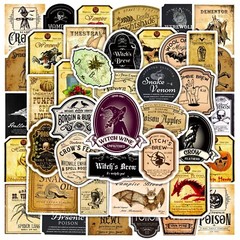 50pcs SPIRITUAL Label Stickers Pack, Potion Gothic Halloween Stickers,139