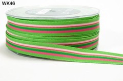 MAY ARTS RIBBONS~GROSGRAIN MULTI STRIPE~GREENS/PINK/FUCHSIA~5/8 INCH X 3 YARDS!