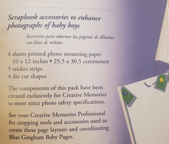 Creative Memories IT’S A BOY! 10×12 Combination Pack Scrapbook Pages Stickers Di