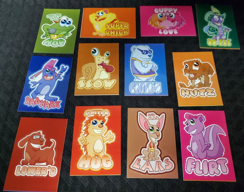 12 Vending Machine Sticker Lot Cute Cartoon Animals With Sayings No Duplicates