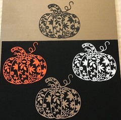 Large Fancy Fall Pumpkin Die Cut Embellishments 4” x 4-1/4” Choose Color 5 pcs