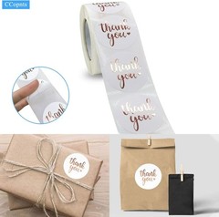 1.5 Inch Rose Gold Thank You Stickers Roll, 500 Pcs – Labels, Envelope Seals,…