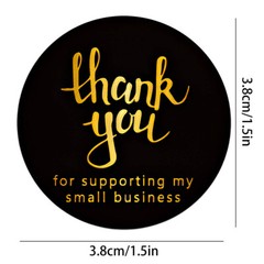 1000Pcs 1.5 Inch Thank You for Supporting My Small Business Stickers Round Label