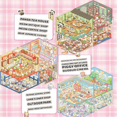 20 Sets 3D Sticker Therapy Scene Material Book,Diy 3D House Stickers Set for Adu