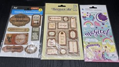 9 Packages Stickers Embellishments Mixed Media Scrapbooking Card Making Crafts