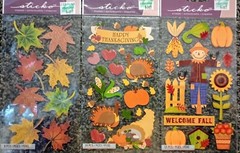 15 Pk Fall & Thanksgiving Themed Scrapbook Craft Sticker Bundle