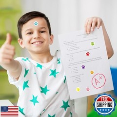 7200Pcs Paw Print Stickers, Colorful Mini Puppy Paw Stickers Classroom Teache