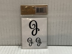 RECOLLECTIONS Removable Monogram Stickers Letter J ~ 6 pcs – BLACK