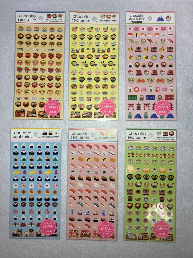 Kawaii Japanese Food Stickers Sushi Onigiri Ramen Cute Sticker Set 6 Japan