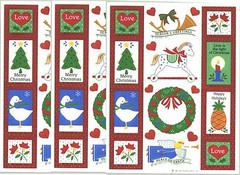 VINTAGE Hallmark 1985 Christmas Stickers Goose Angel Rocking horse 3 Sheets