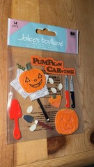 RARE Jolees PUMPKIN CARVING 3D HALLOWEEN JACK O LANTERN Face Scrapbook Stickers