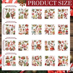 Honoson 19 Sheets Christmas Rub on Transfers for 5.91 x inches, Retro