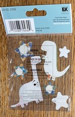 Jolees DINOSAURS Stars Stripes Triceratops Brontosaurus Rex Sticker Scrapbook 3D
