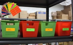 Neon Color Coding Labels 3″x1″ Stickers: Yellow, Pink, Orange, Green, Red – 1…
