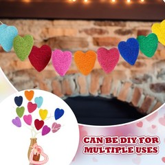 Fanfanwin 15 Pcs Felt Hearts for Crafts 1.6 x 1.8 x 0.4 inches, rainbow color