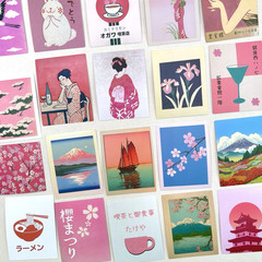 Pink Japanese Japan Stickers Travel Junk Journal Collage Scrapbooking
