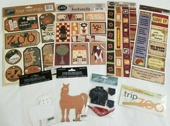 NEW Lot Scrapbooking ZOO ANIMAL FARM Stickers Cutouts Tags Horse Cow Jolee’s 3D