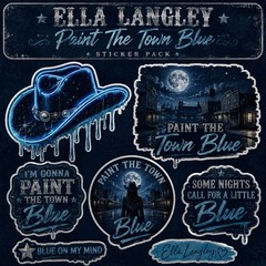 Ella Langley Paint The Town Blue Sticker Pack/Country Music/Holographic