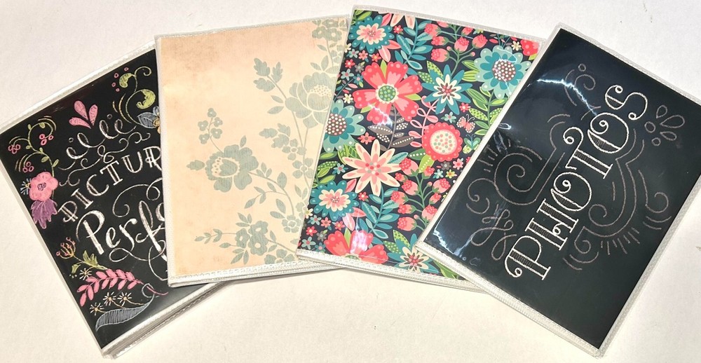 Lot of 12 4×6 Floral Chalk Photo Albums 4 Designs w/1 Up Stand Scrapbooking