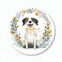 BLACK AND WHITE DOG SCRAPBOOK STICKERS ENVELOPE SEALS DOG LOVER FAVORS LABELS