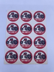 Vintage 1980’s TREND SCRATCH N SNIFF STICKERS Motorcycle GO FOR IT 1 Sheet Rare