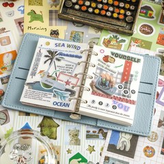 1300+ PCS Vintage Cute Scrapbook Sticker Book, 50 Sheets Retro & Ins Little O…