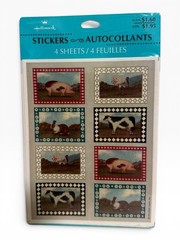 Vintage Hallmark Stickers 4 Sheets Sealed Farm Animals Pig Rooster Cow Rabbit