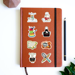 61Pcs Cooking Stickers for Scrapbooking, Water Bottles, Laptops & Suitcases
