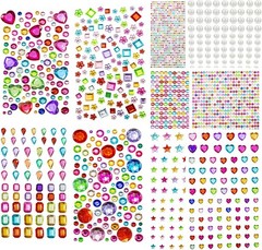 2774PCS Gem Stickers, Self Adhesive Gems for Crafts, Acrylic Bling Heart Stic…
