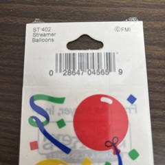 FMI Frances Meyer Balloon Streamers 4 2 1/2″x4 1/2″ Sticker 2 Sheets NIP 402 VTG