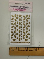Stampendous! Oval Gold/Gold Edges Diamond Dot Stickers Embellishments Crafts Art