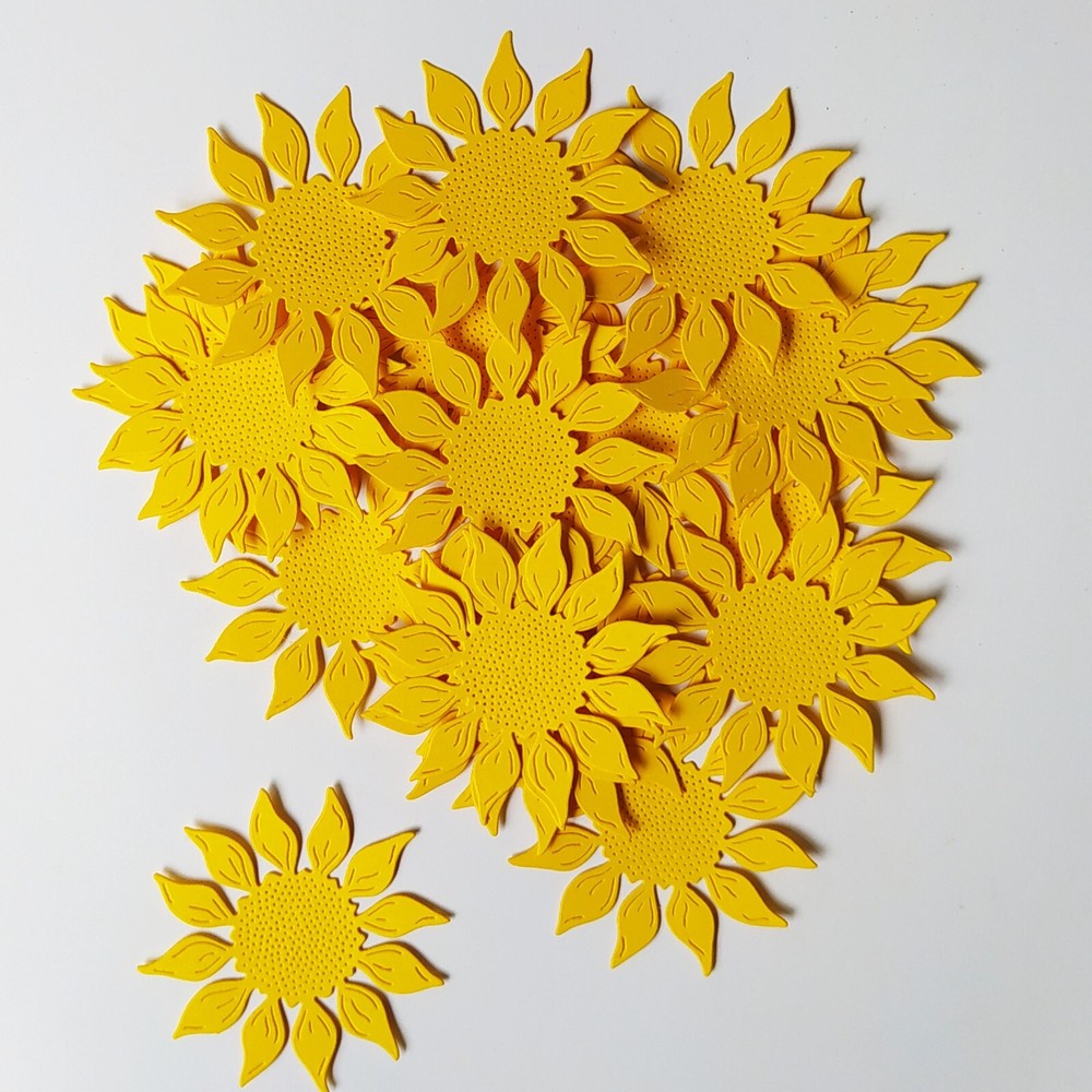 X 100 Sunflower Die Cuts | Sunflower Card Toppers | Sunflower Card Front Cuts