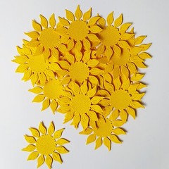 X 100 Sunflower Die Cuts | Sunflower Card Toppers | Sunflower Card Front Cuts