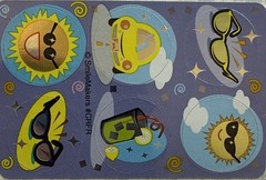 SUMMERTIME Foil Stickers(6pc) Smile Makers…Sunglasses…Sun…Heat…Drink…Card Making