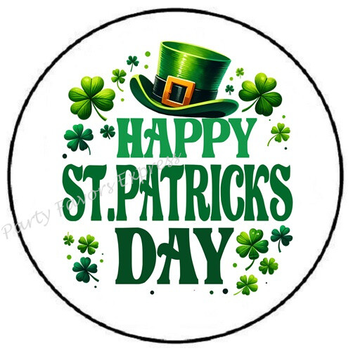 HAPPY ST PATRICKS DAY ENVELOPE SEALS LABELS STICKERS PARTY FAVORS