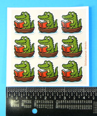 Alligators Reading Books In A Boat Sticker Sheet