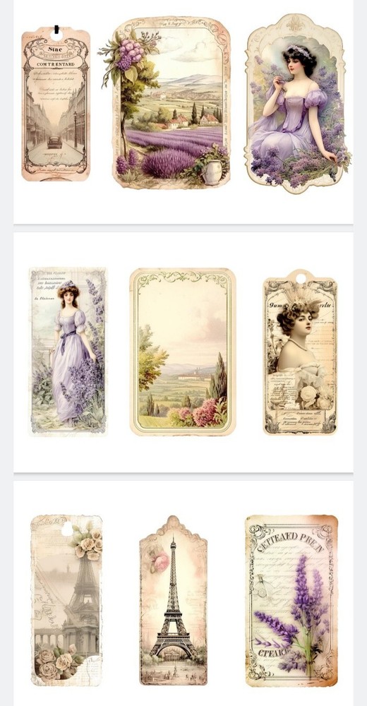 French Tags Junk Journal Scrapbook USA Seller Embellishments