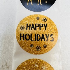 GOLD & BLACK SNOWFLAKE CHRISTMAS ENVELOPE LABELS STICKERS 1.5″ ROUND 1000 Pack