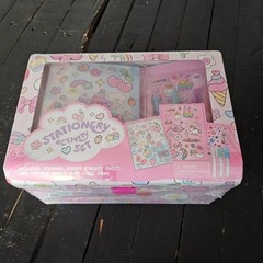 Stationery Activity Set with Puffy Stickers and Gel Pens NWT Craft Box Girl Art