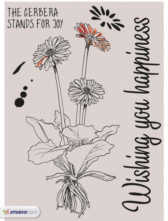 New Veer & Moon Flower Language A6 Clear rubber Stamp Gerbera free USA ship