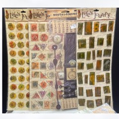 Nostalgics ART JOURNAL Mixed Media Embellishments Stickers Slides Lot of 15
