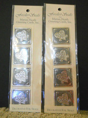 Fossler Seals Silver Hearts For Gift Wrap Tags Place Cards Envelopes 2 Packs