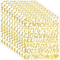 1050 PCS Gold Letter Stickers Glitter 10 Sheets Alphabet Sticker 1 Inch,