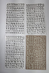 12 Alphabet Letters Rub On Sheets White Brown Black Fonts Scrapbooking Crafts
