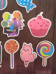 STICKERS x 10 Candy Gumball Chocolate Pink Cupcake Lollipop CAN4