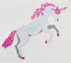 UNICORN STICKER SHEET STRIP PRISMATIC GLITTER MRS. GROSSMAN’S SPARKLE UNICORNS