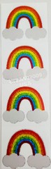 JILLSON & ROBERTS STICKERS HAMBLY PRISMATIC GLITTER SHEET RAINBOW CLOUDS.