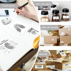 Mini Thermal Printer Sticker Paper 10 Rolls 57x25mm for Kids Instant Camera, …