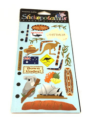 Stickopotamus Binder Stickers Australia Travel Vaca Kangaroo Down Under Flag NEW